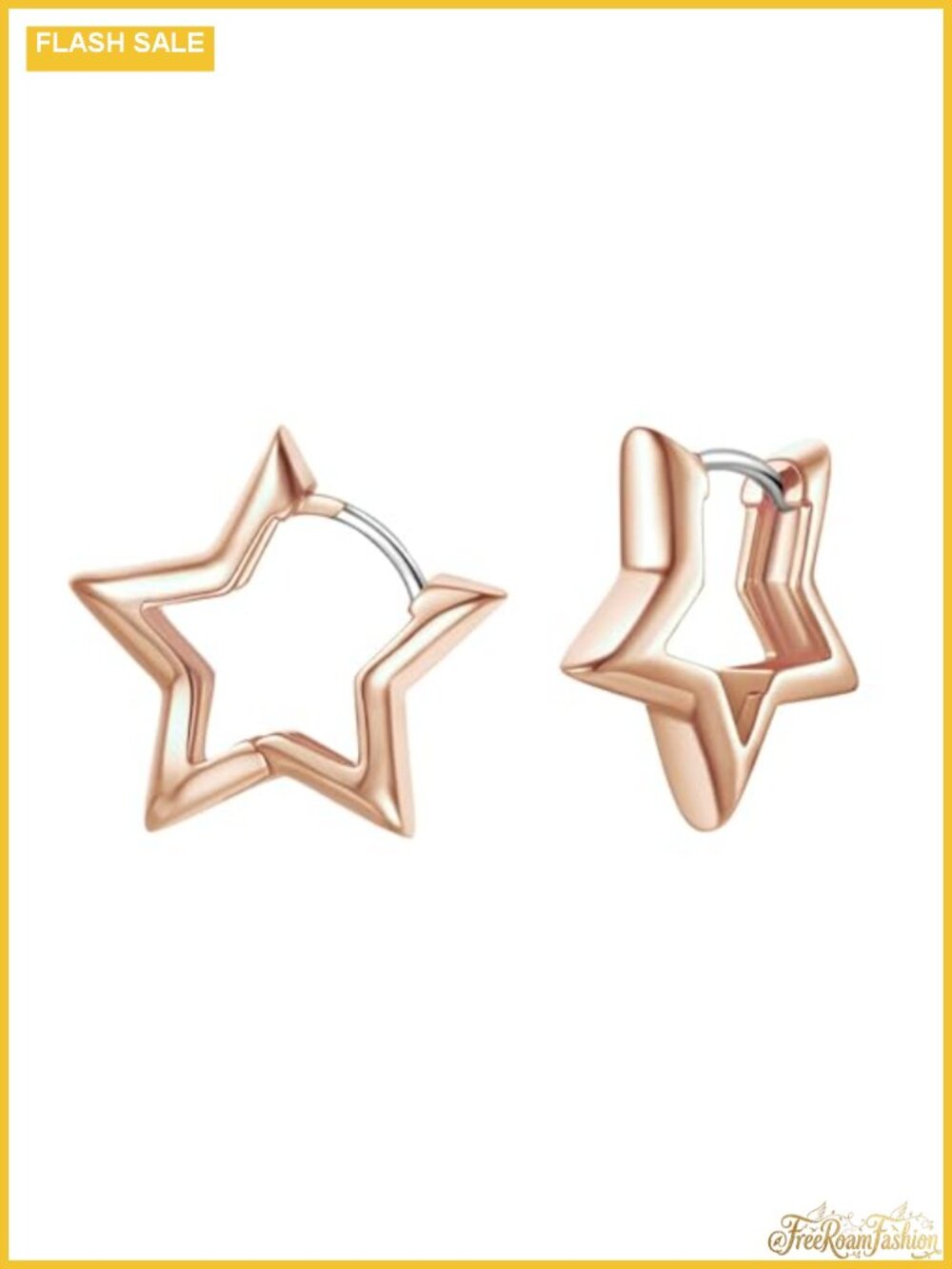 Hypoallergenic Small Star Hoop Earrings 14K Gold Plated Cute Huggie Earrings